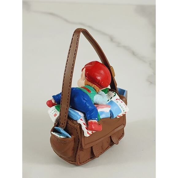 Enesco ELF Asleep in Santa Mail's Bag Ornament 3" Christmas 1992 Holidays Vtg - Picture 6 of 15